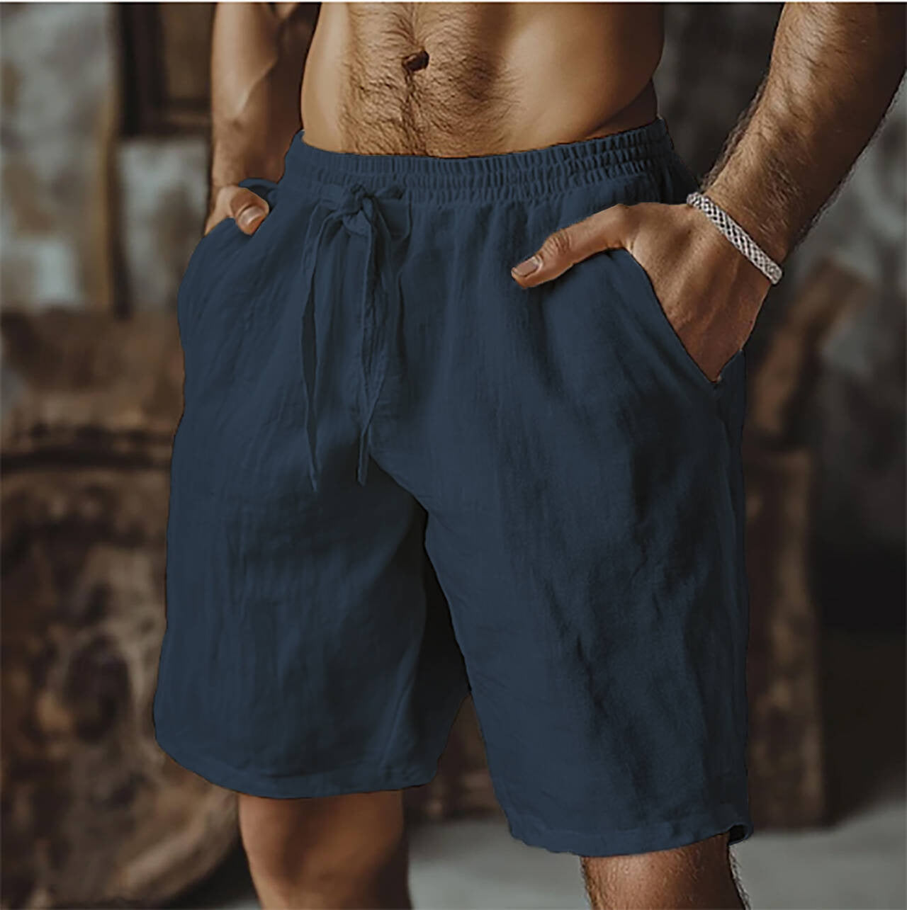 Men's Fashion Solid Color Casual Beach Shorts