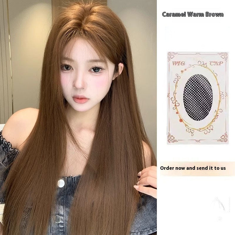 Wig Daily Internet Famous Lace Female Center-parted Bangs Long Straight