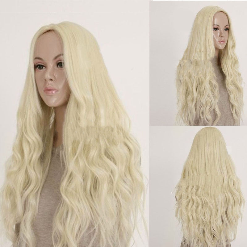European And American Wig Women's Light Gold Corn Perm Set
