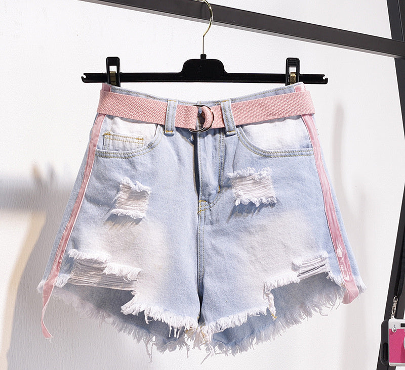 Fat mm ripped loose wide leg hot pants