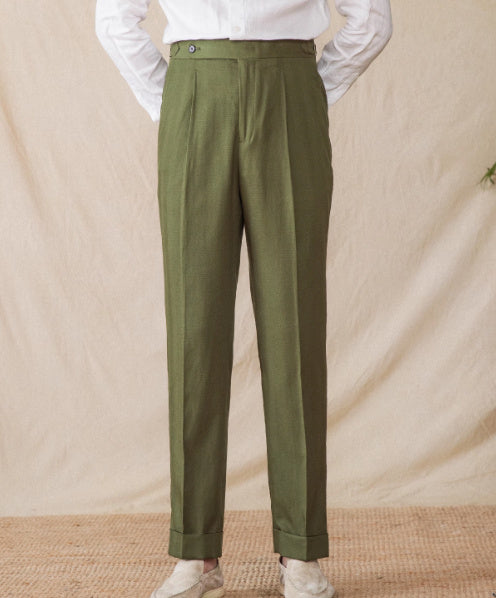 Summer Naples High Waist Straight-leg Pants Lightweight Breathable Casual Suit