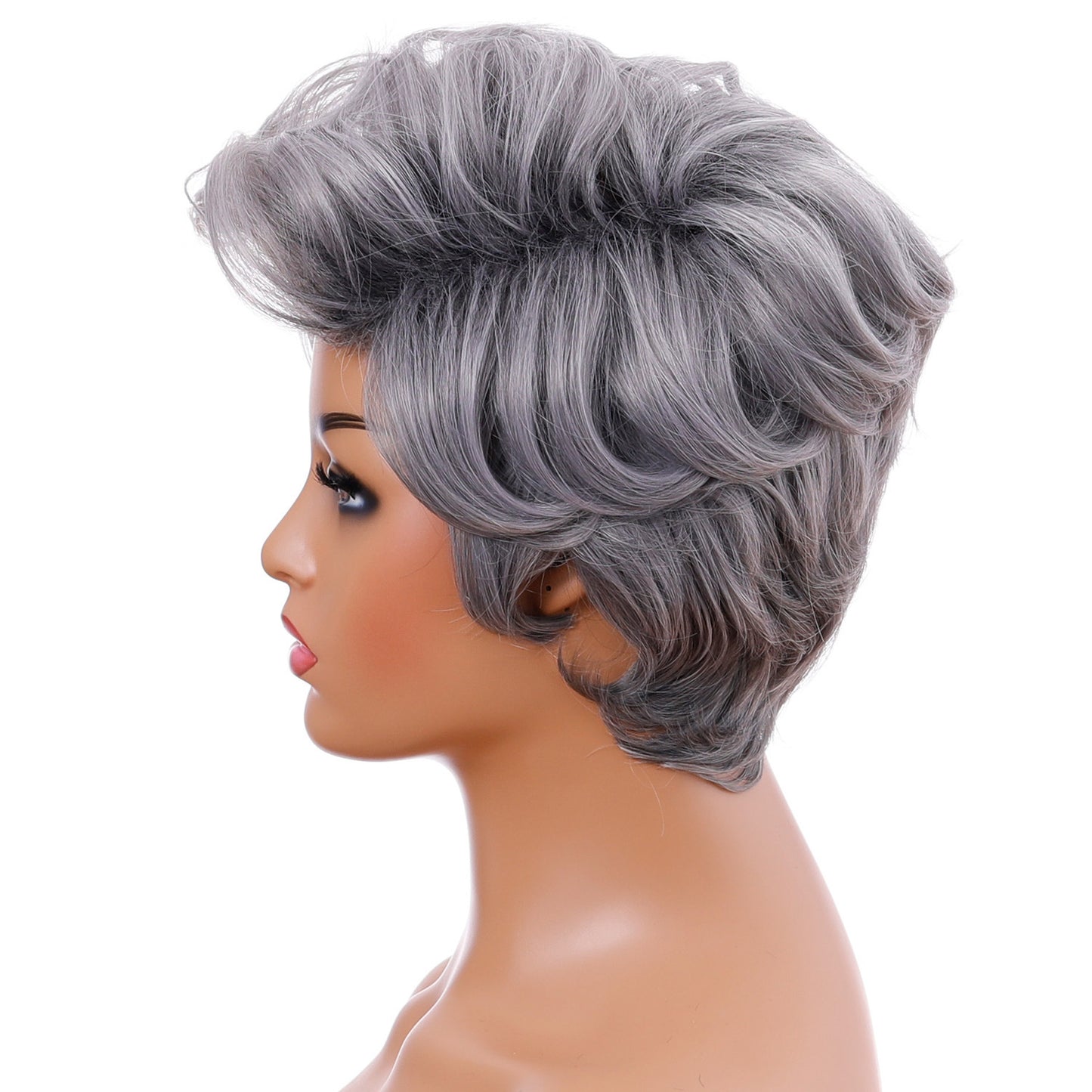 Fashionable Chemical Fiber Women's Mixed Color Short Curly Hair
