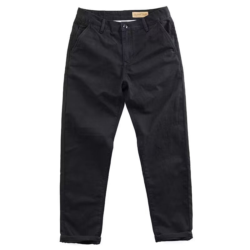 Micro Elastic High Density Casual Men's Slim Washed Trendy Pants