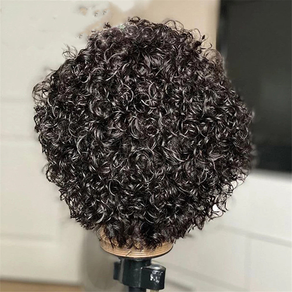 European And American Popular Wine Red Short Curly Wig