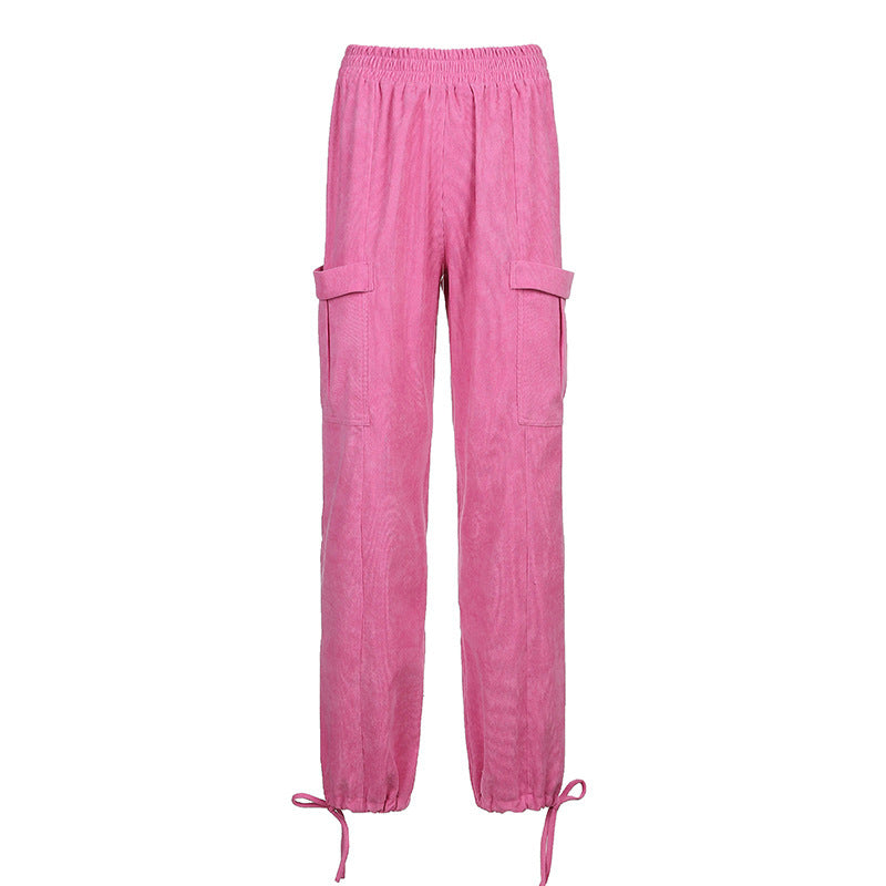Hong Kong Style Retro Loose Slim Casual Trousers