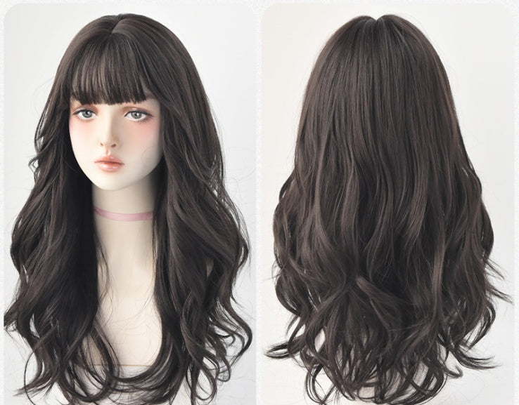 Bangs Net Red Round Face Big Waves Fluffy Full Head