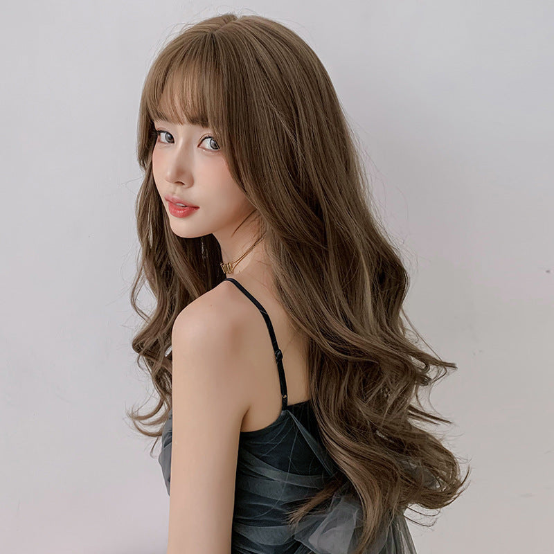 Bangs Net Red Round Face Big Waves Fluffy Full Head