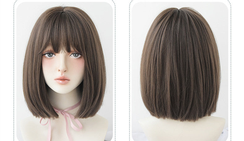Factory Wholesale Wig Female Japanese Air Bangs Bobo Headgear Fashion Shoulder-length Bangs Wig Headgear Wholesale