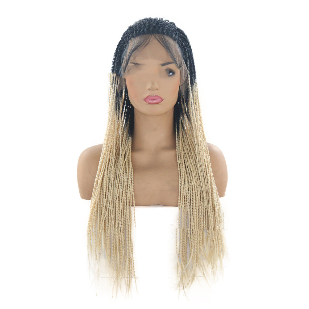 Wig Front Lace Chemical Fiber T Color Two-strand Braid Wig Set