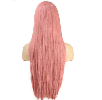 Mid-Section Long Straight High Temperature Silk Machine Wig