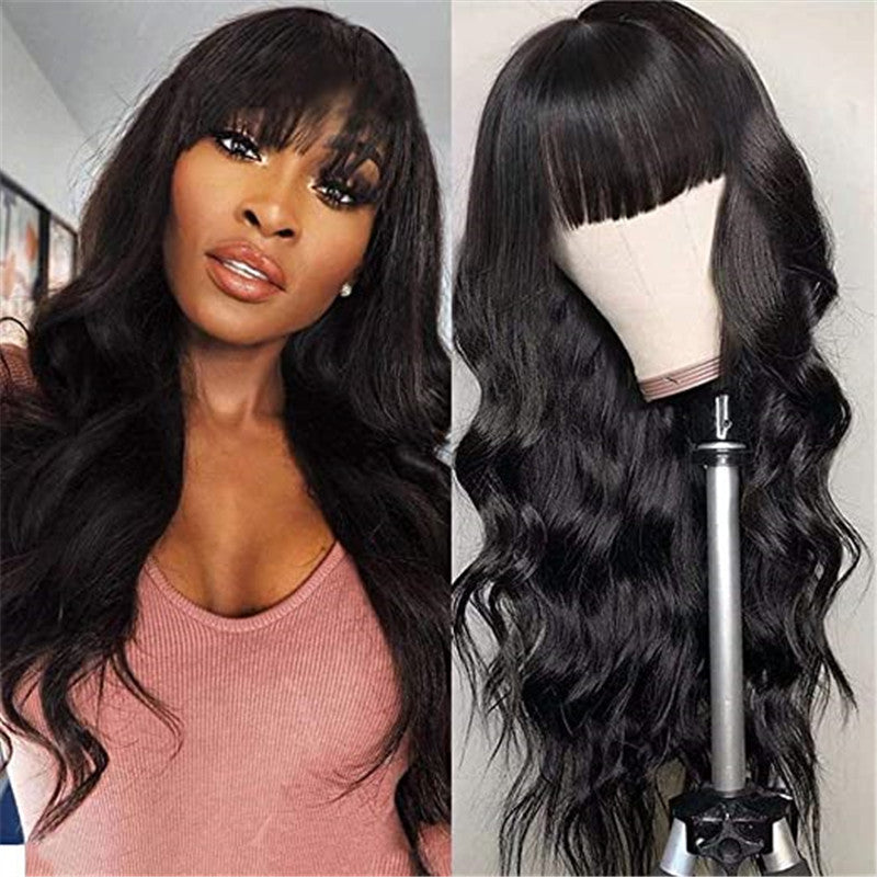 Female Wig European And American Air Bangs Long Curly Hair Big Waves