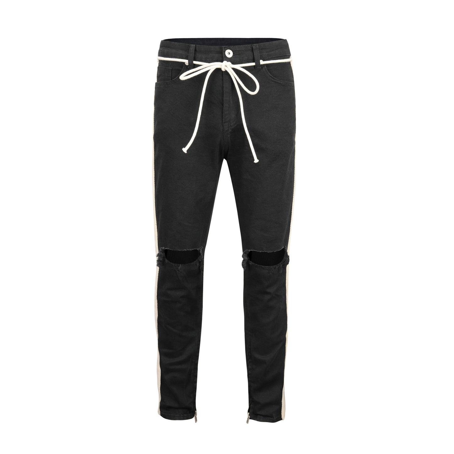 Elastic ripped jeans with small feet