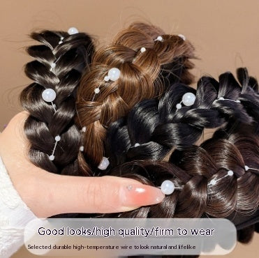 Pearl Fishbone Plaits Wig Hair Hoop
