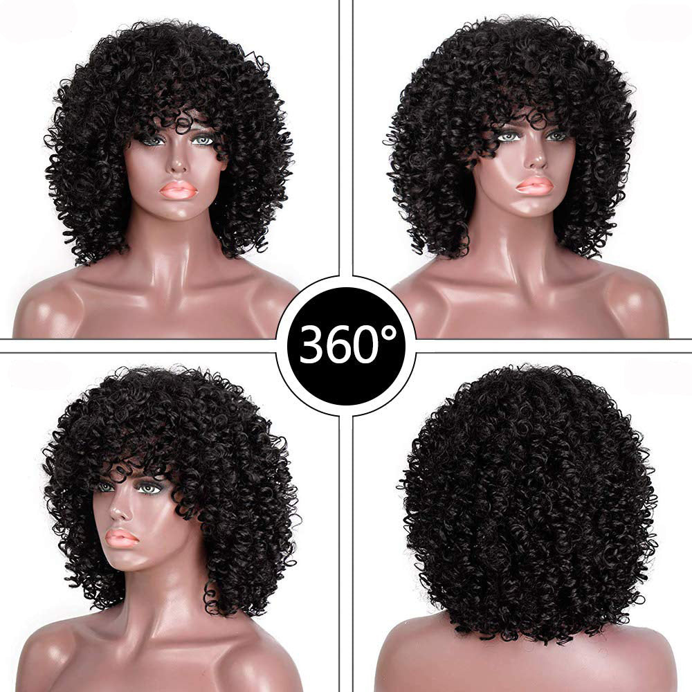 Wig female short curly hair headgear