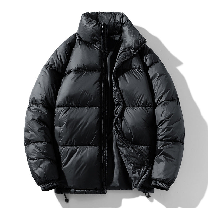 Pine Solid Color Stand Collar Winter Men's Cotton Jacket Fashionable Jacket