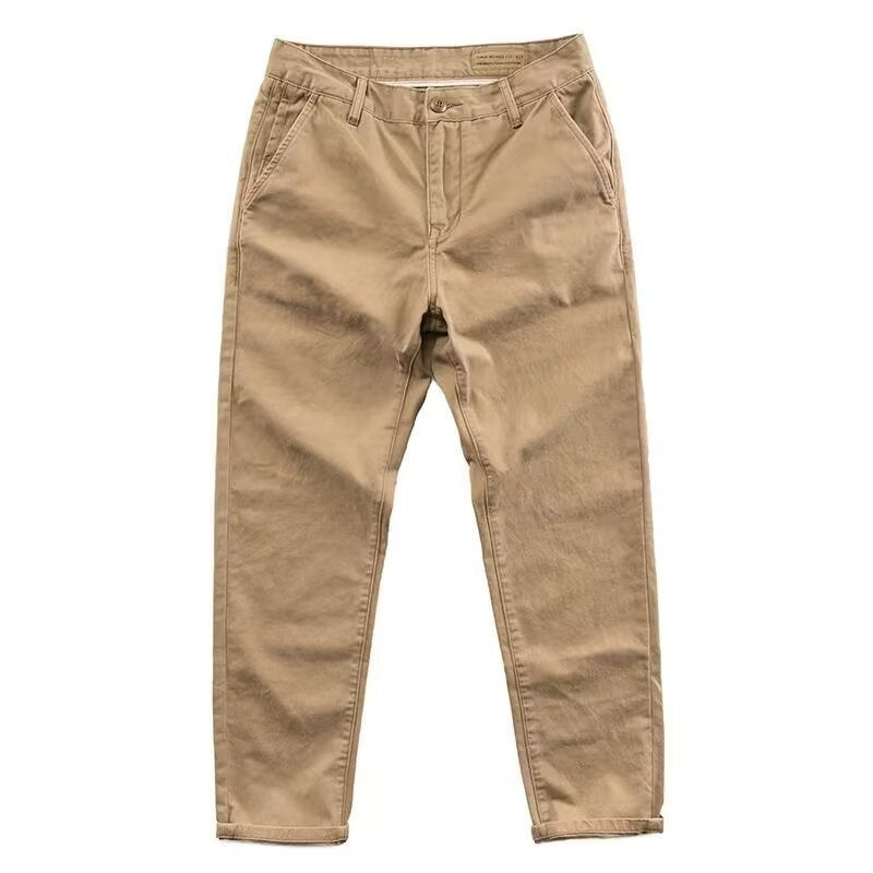 Micro Elastic High Density Casual Men's Slim Washed Trendy Pants