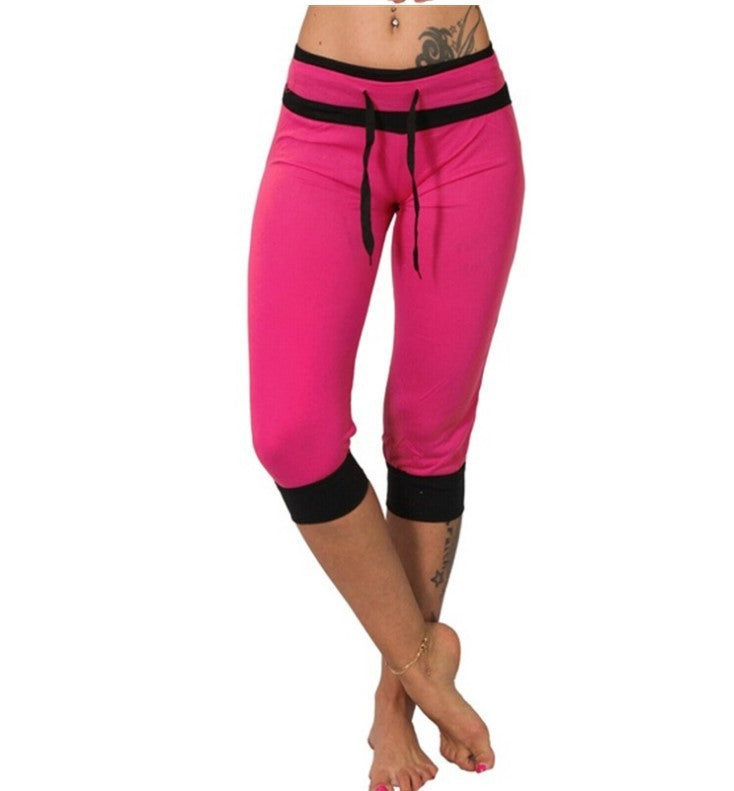 High Waist Temperament Commuter Cropped Pants Color Matching Casual Pants