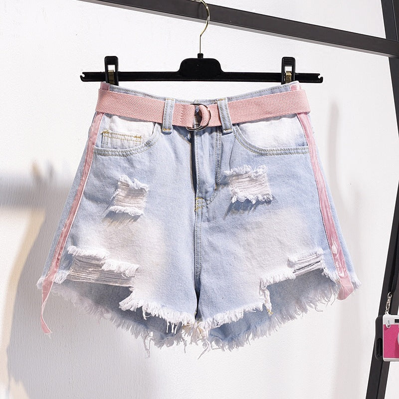 Fat mm ripped loose wide leg hot pants
