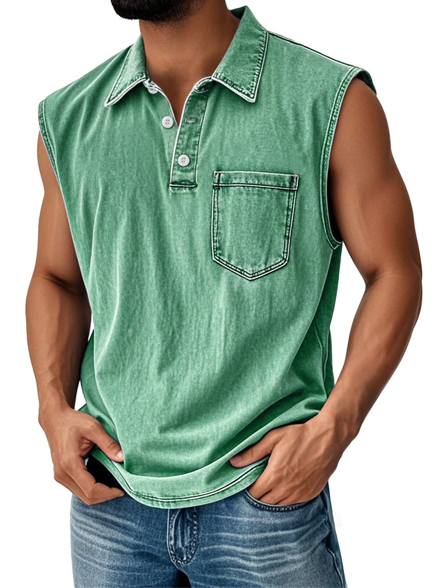 3D Digital Printing Men's Button Polo Shirt Short Sleeve