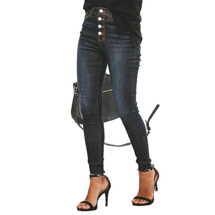 Ripped washed sexy denim pants