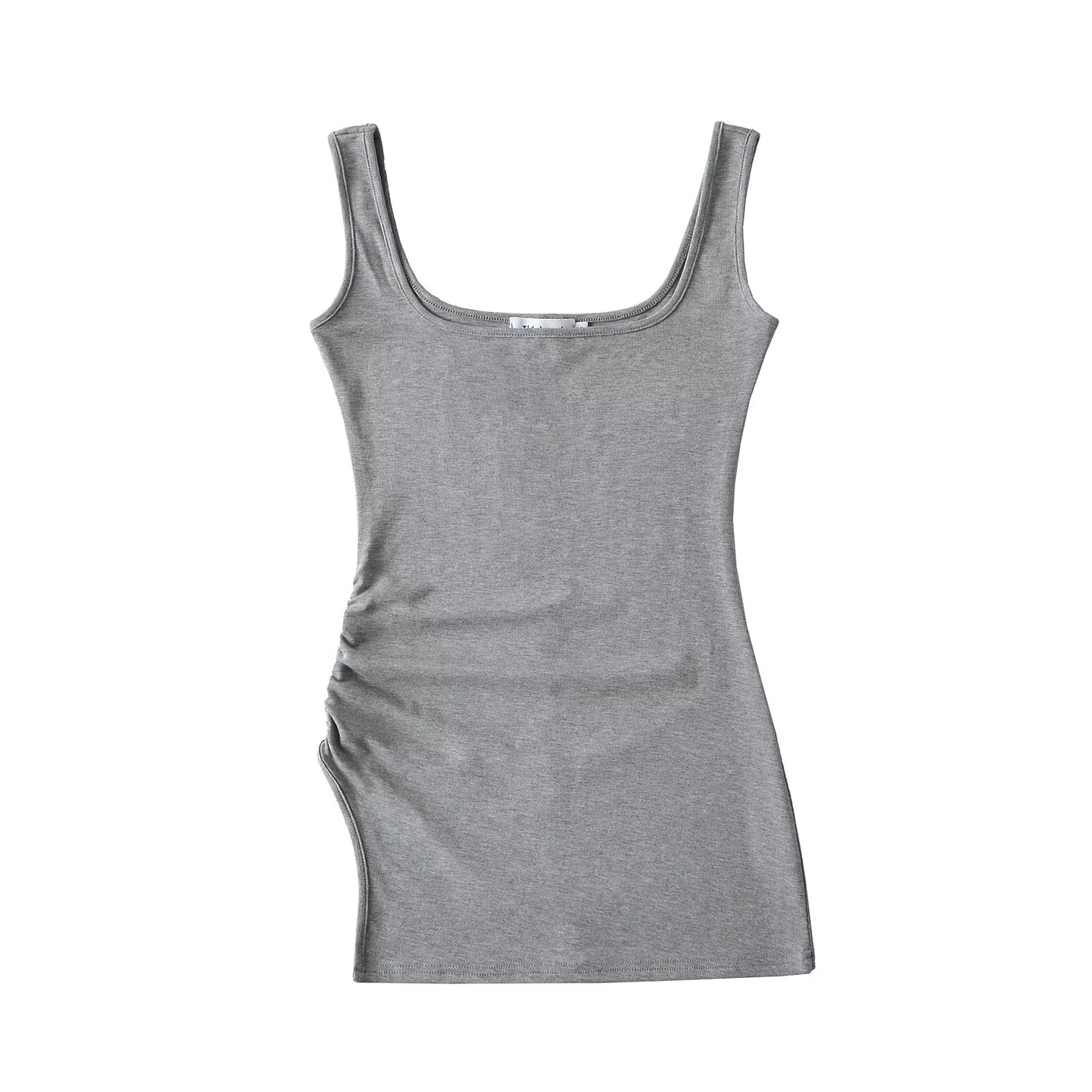 Irregular pleated camisole vest+elastic waist micro flared pants two-piece set