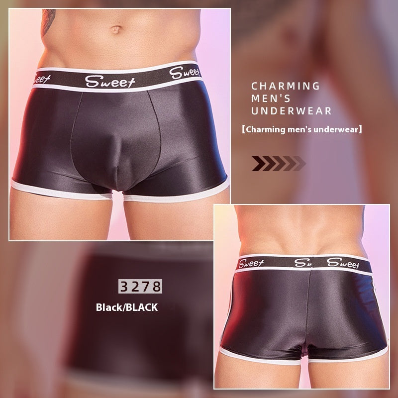 Fashion Men's Hot Shiny Silky Breathable Boxers