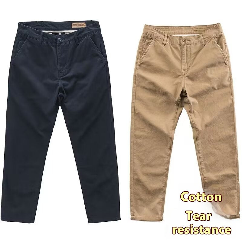 Micro Elastic High Density Casual Men's Slim Washed Trendy Pants