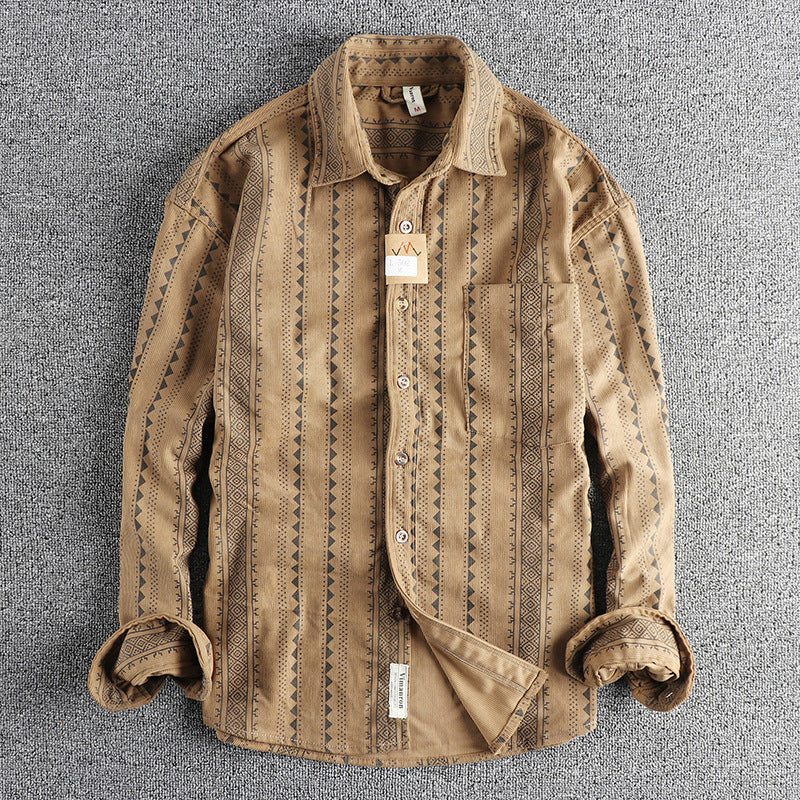 Ethnic Style Navajo Totem American Retro Casual Men's Shirt
