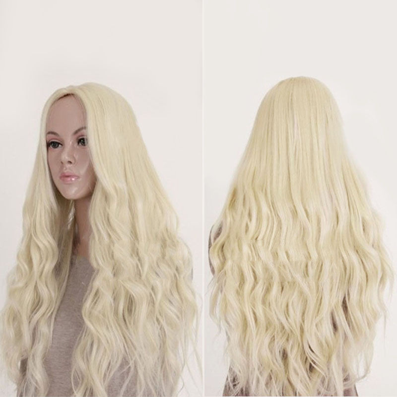 European And American Wig Women's Light Gold Corn Perm Set