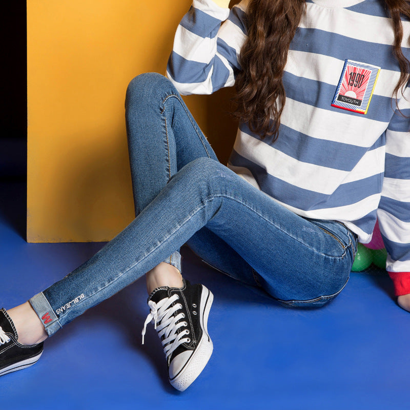 The new women's jeans stretch feet all-match pencil pants fashion spring one generation 1707