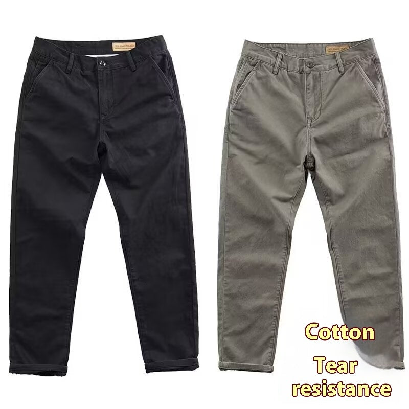Micro Elastic High Density Casual Men's Slim Washed Trendy Pants