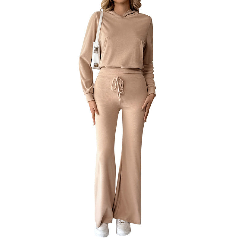 Women's Hooded Sweatshirt and Casual Pants Two-piece Suit for Autumn and Winter