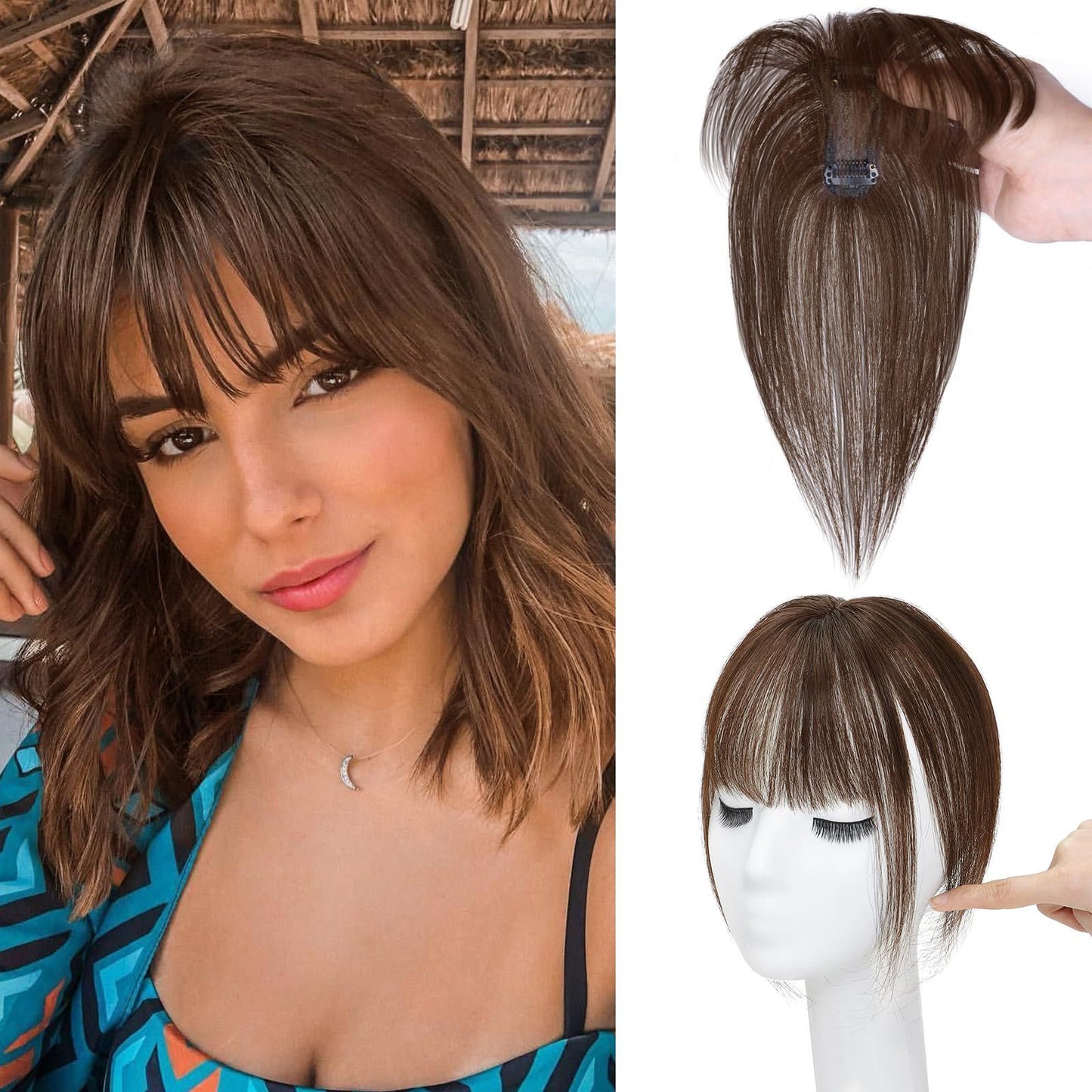3D Wig Set Bangs Hand-woven Elegant