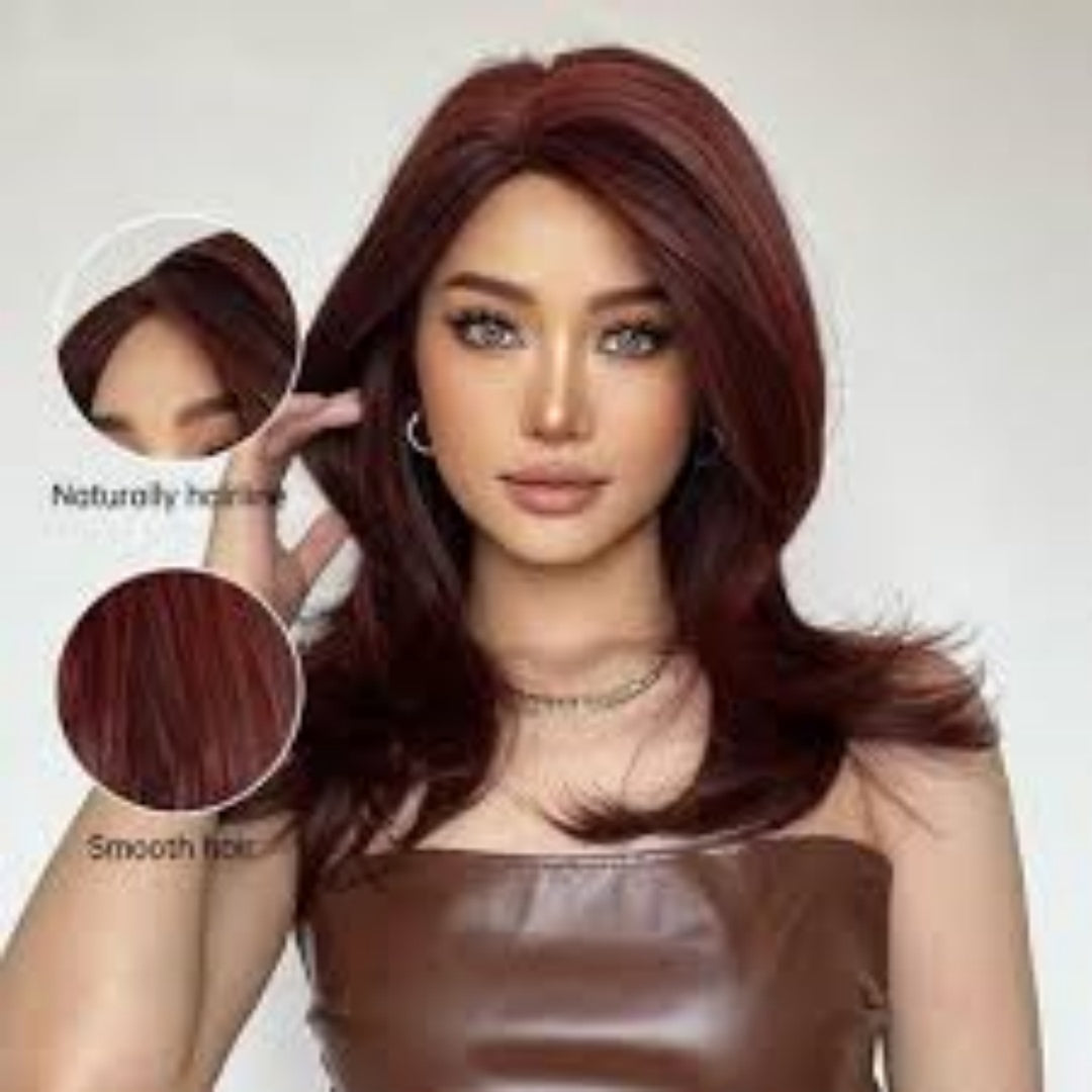 Mid-length Platinum Gradient Color Full-head Wig Chemical Fiber High-temperature Fiber