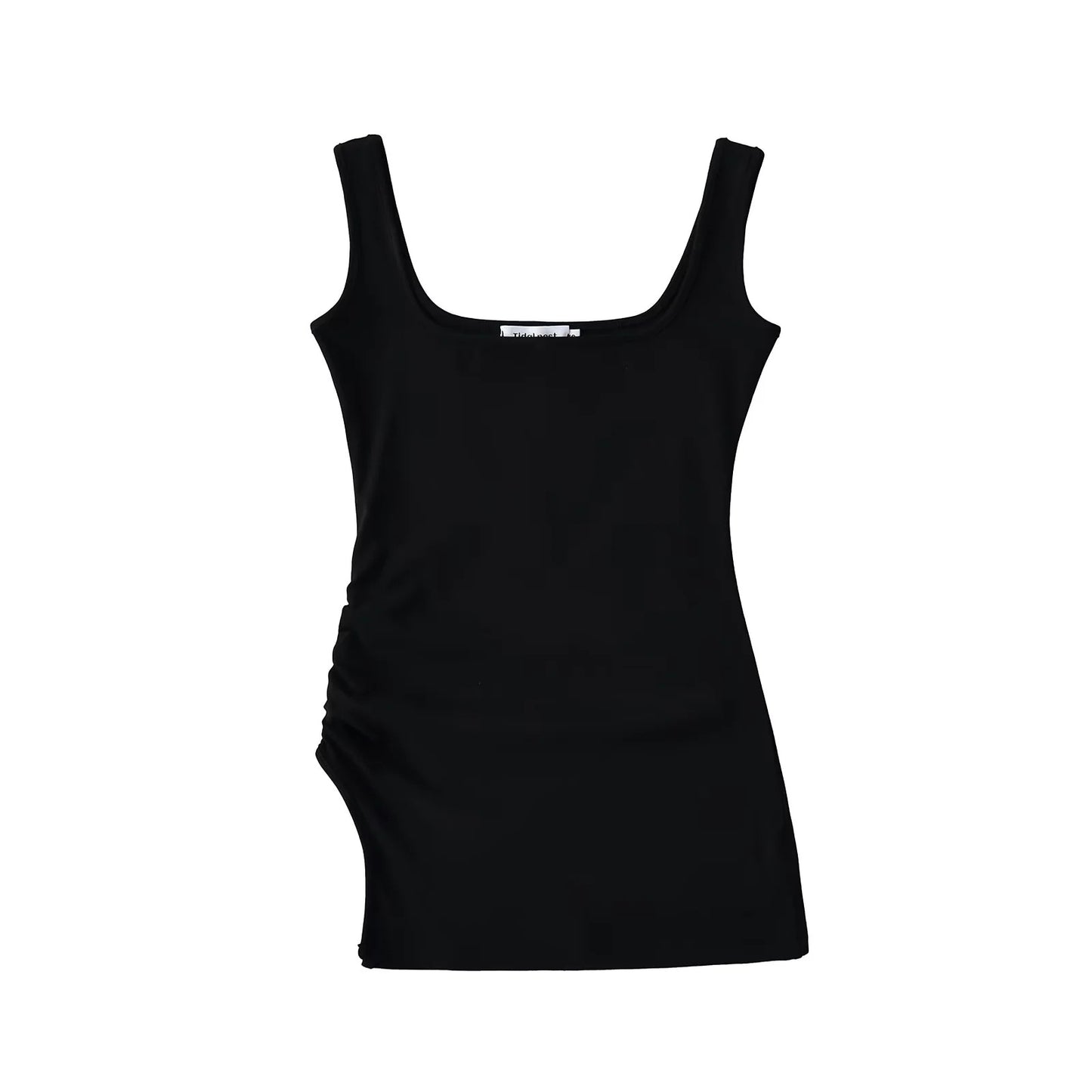 Irregular pleated camisole vest+elastic waist micro flared pants two-piece set