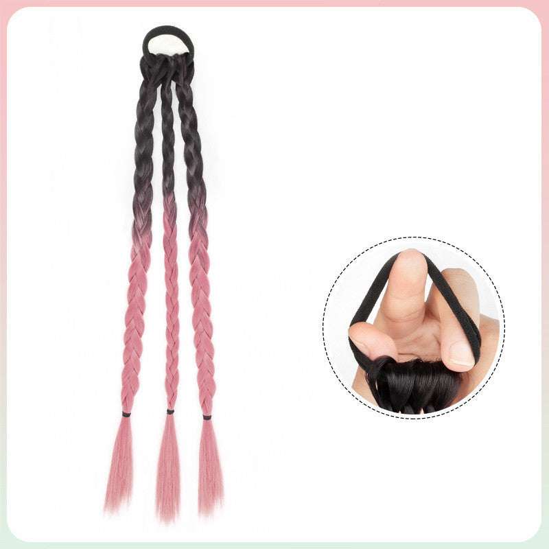 Women's Ponytail Sweet And Cool Hair Ring Wig Boxing Braids