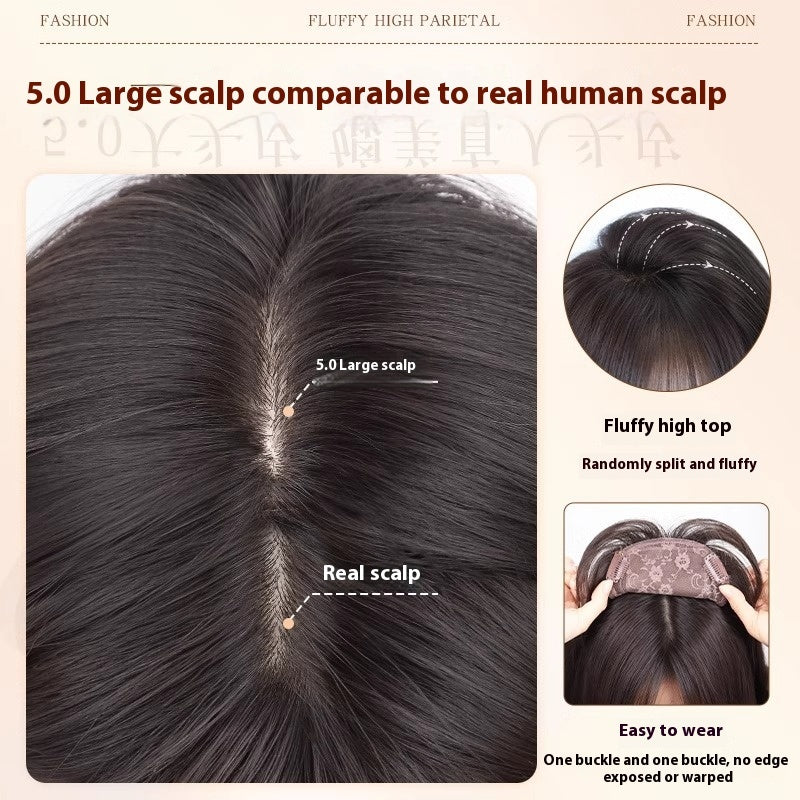 Women's Long Hair Wear-free Hair Net Natural Seamless Head Wig Set