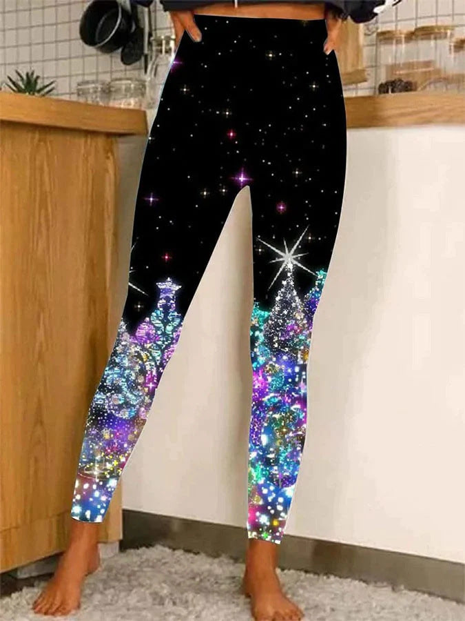 Brushed Printed Slim Fit Skinny Bootcut Trousers