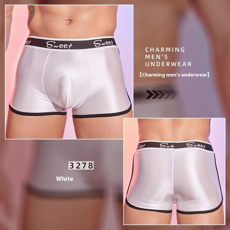 Fashion Men's Hot Shiny Silky Breathable Boxers