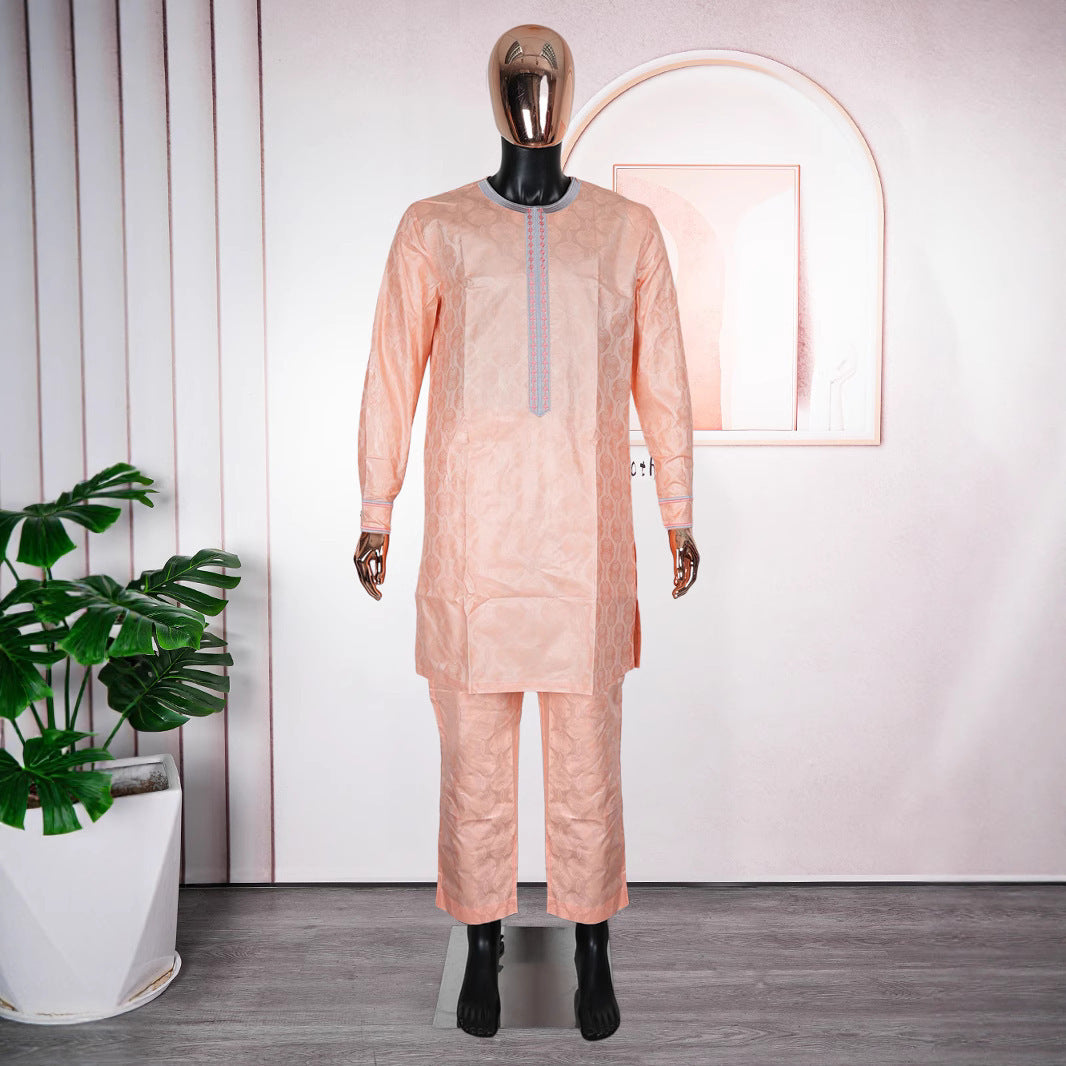 Men's Casual Banquet Robe Three-piece Set