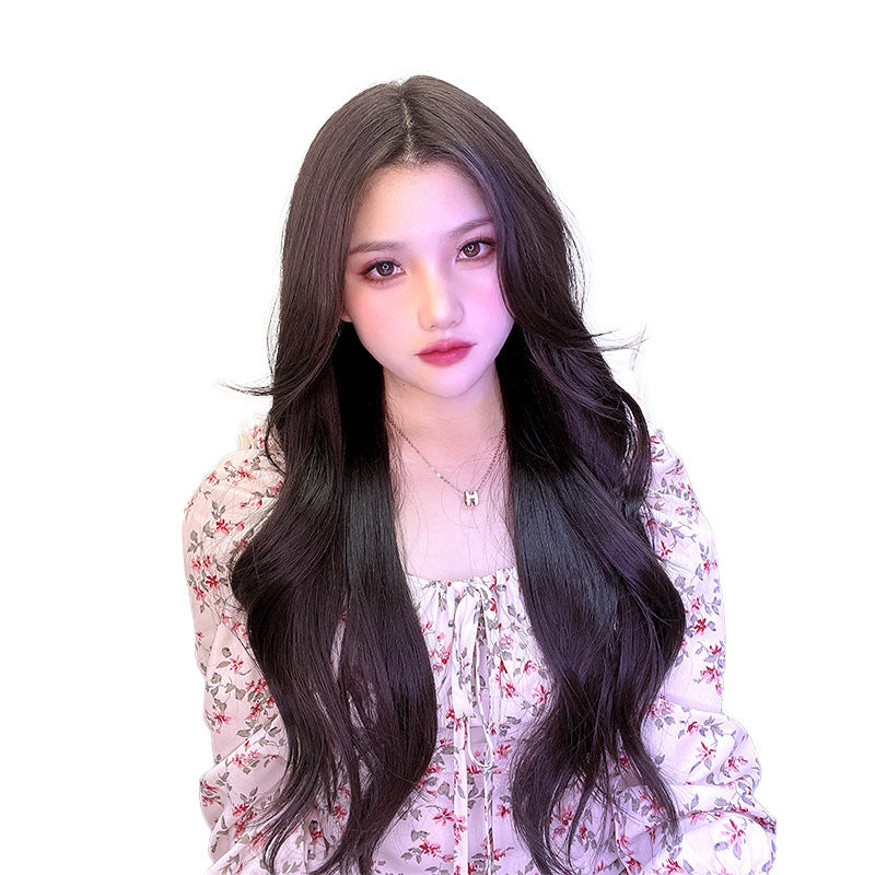 Linen Front Lace Wig Women's Fashion Natural Long Curly Hair