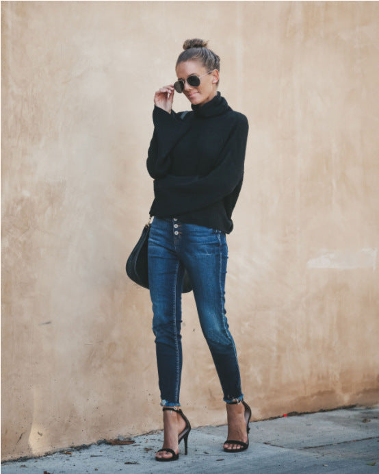 Ripped washed sexy denim pants