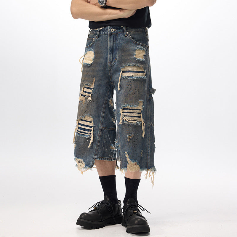 Summer Loose Beggar Style Cropped Pants Niche Middle Pants