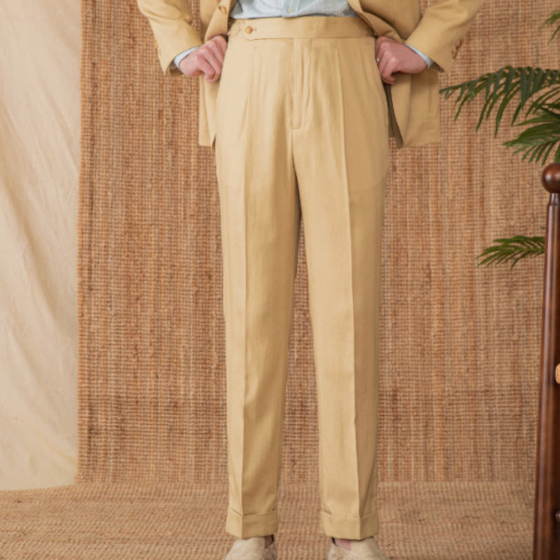 Summer Naples High Waist Straight-leg Pants Lightweight Breathable Casual Suit