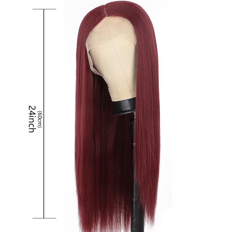 Women's Lace Front Long Straight Wig Head Cover