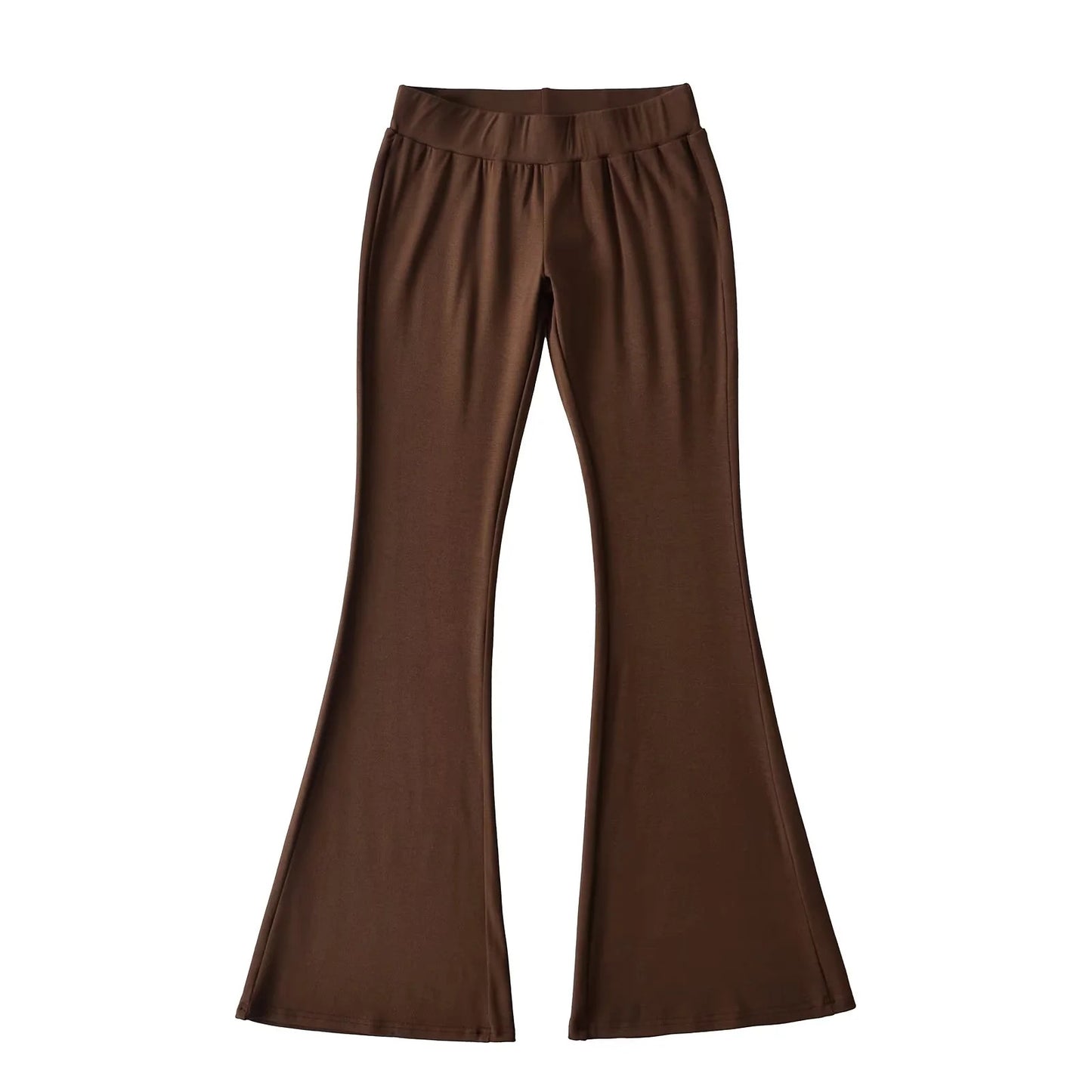 Irregular pleated camisole vest+elastic waist micro flared pants two-piece set
