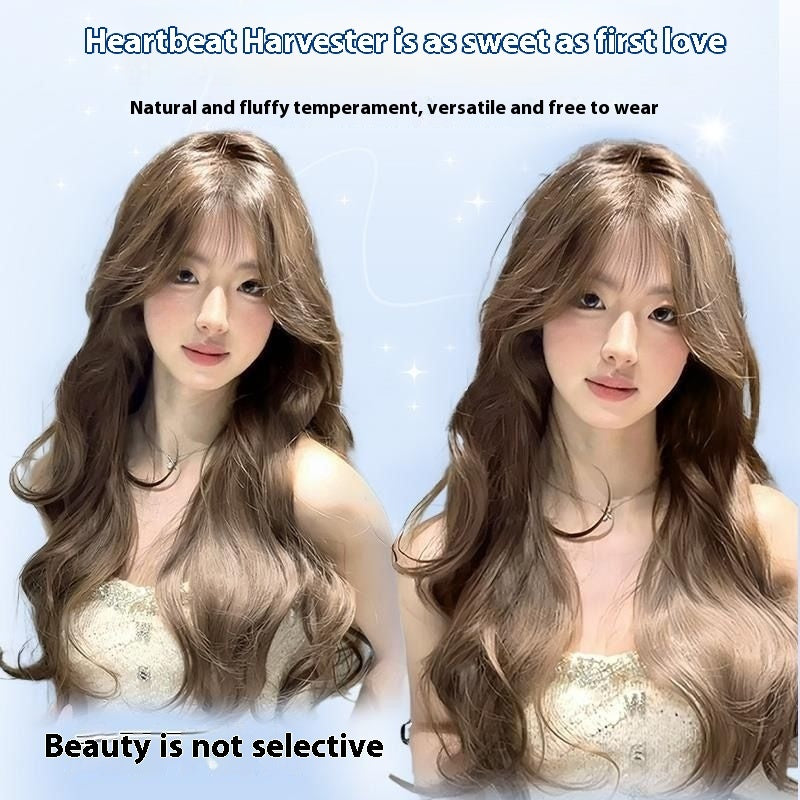 Wig Female Temperament Filbert Gray Brown Big Wave Daily
