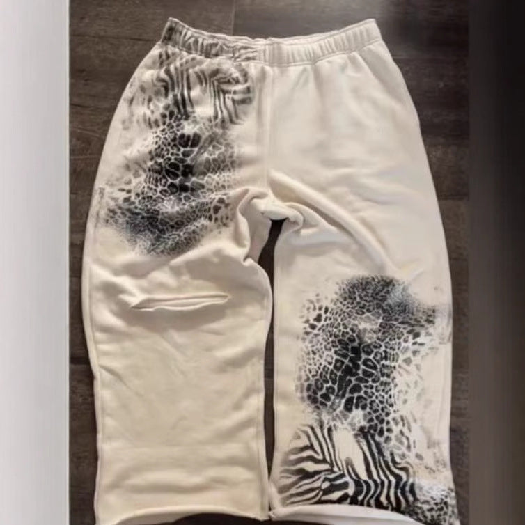 Men's Street Casual Leopard Print Printed Trousers