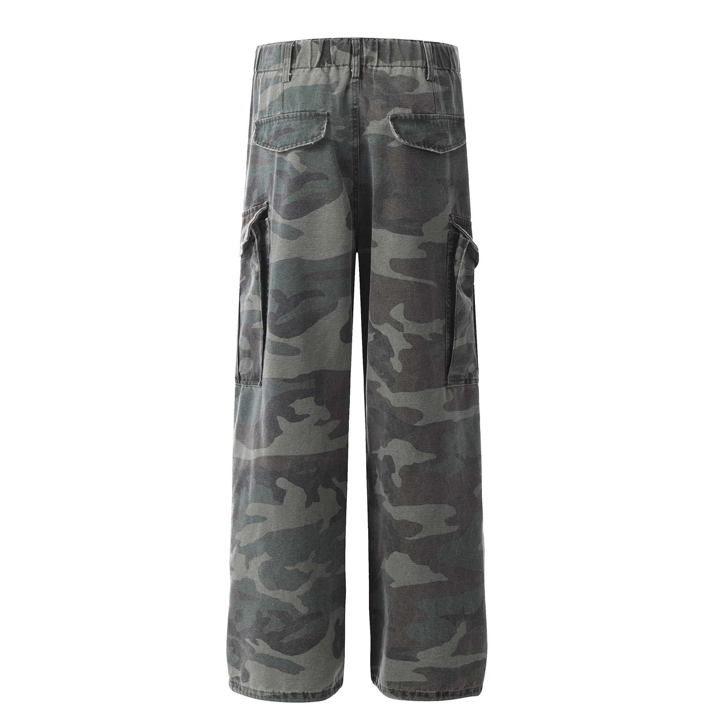 American Retro Mechanical Pleated Multi-pocket Camouflage Denim Men's And Women's Work Clothes
