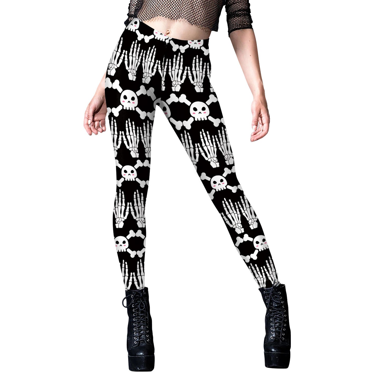 Women's Halloween Skull Pattern Digital Print Yoga Pants